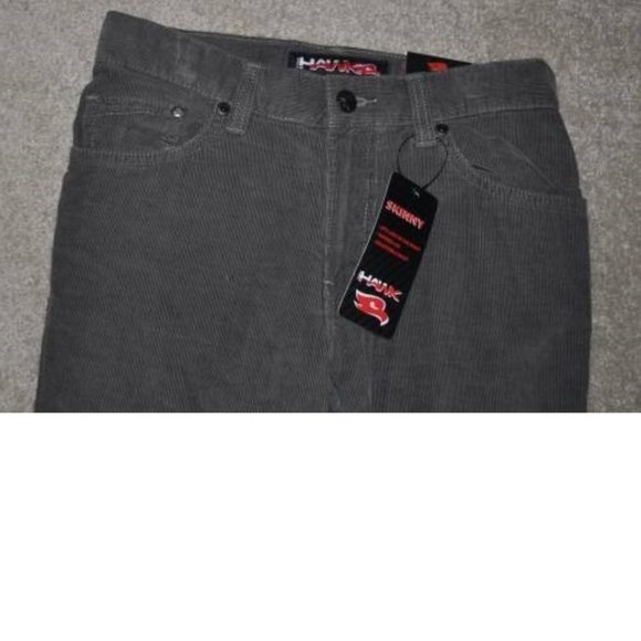 *Corduroys Adjustable Waist Pants sz 18 Tony Hawk Gray 5 Pocket Tapered Boys - Picture 2 of 4